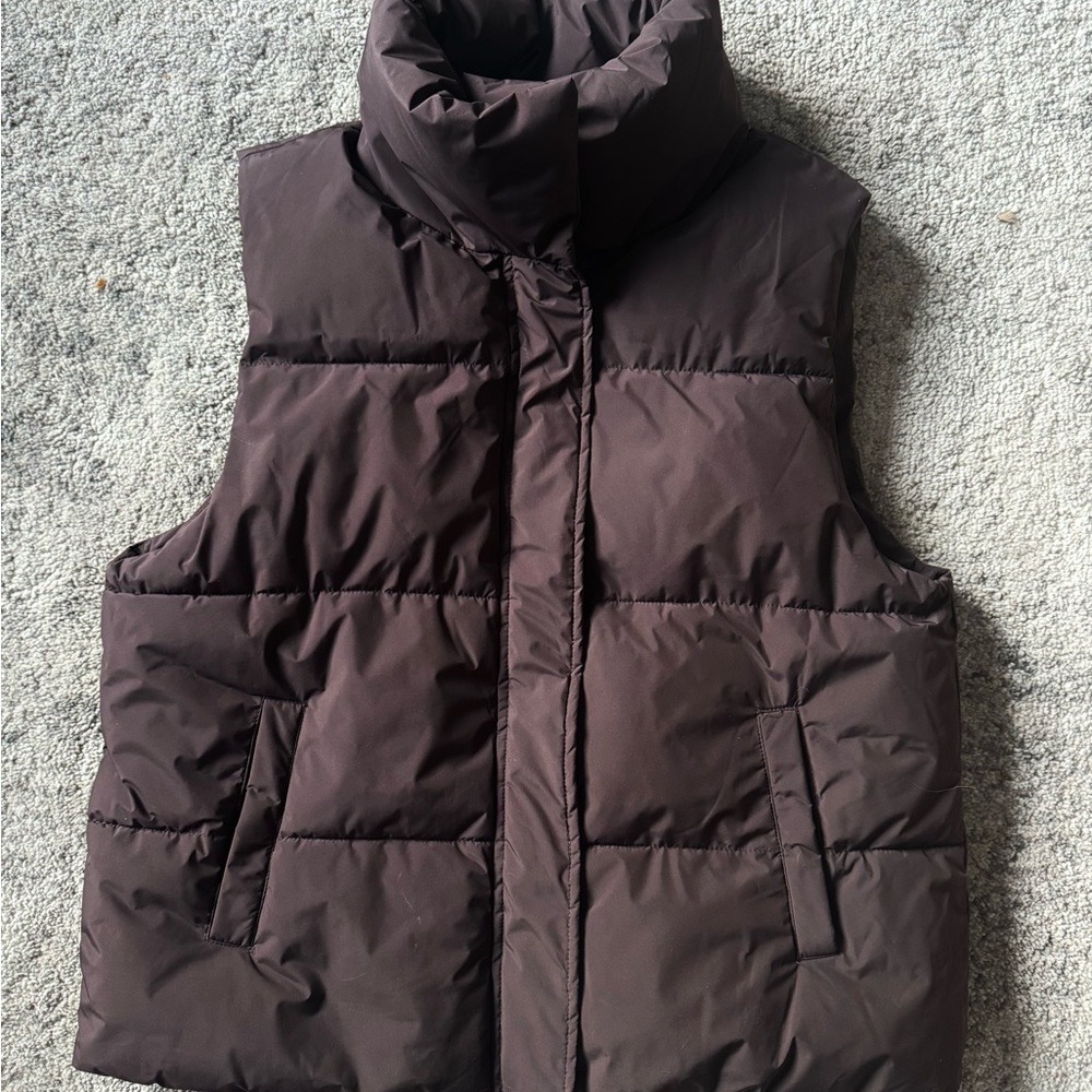 Dynamite Dark Brown Puffer Vest Size M